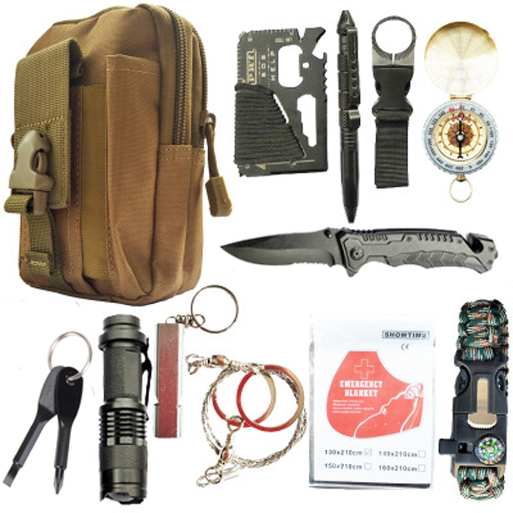 Kit de survie EDC 12 en 1 survivalisme - Tedadora