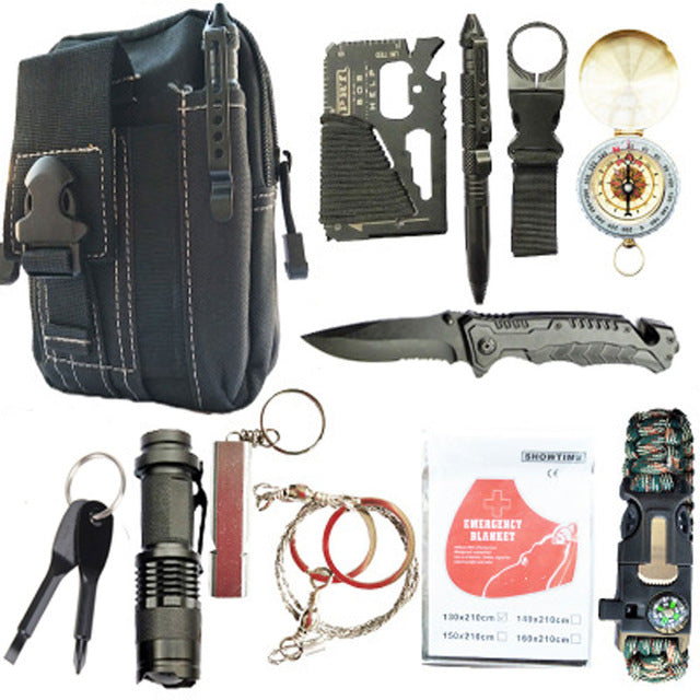 Kit de survie EDC 12 en 1 survivalisme - Tedadora