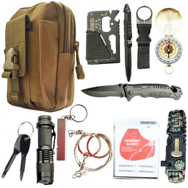 Kit de survie EDC 12 en 1 survivalisme - Tedadora