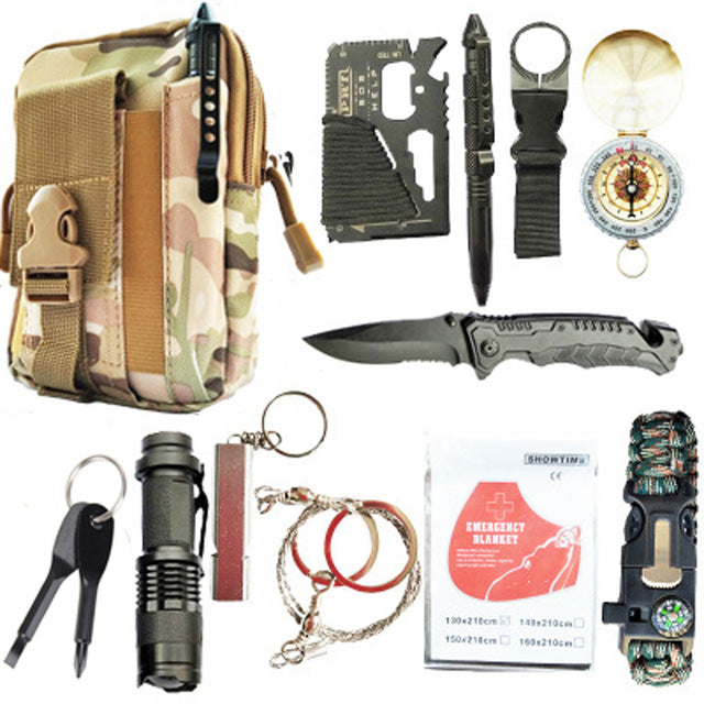 Kit de survie EDC 12 en 1 survivalisme - Tedadora