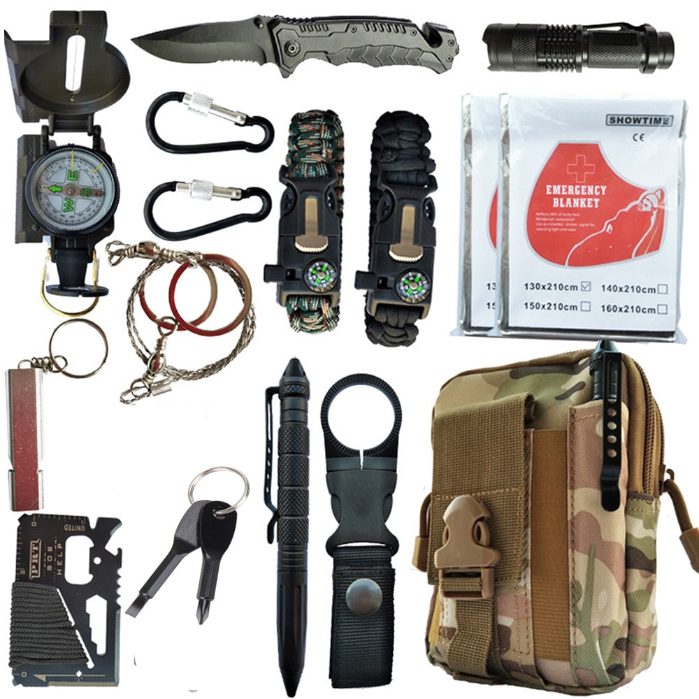 Kit de survie EDC 16 en 1 survivalisme - Tedadora