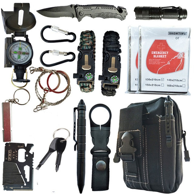 Kit de survie EDC 16 en 1 survivalisme - Tedadora