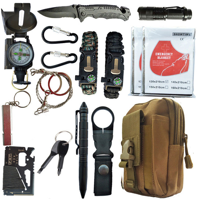 Kit de survie EDC 16 en 1 survivalisme - Tedadora